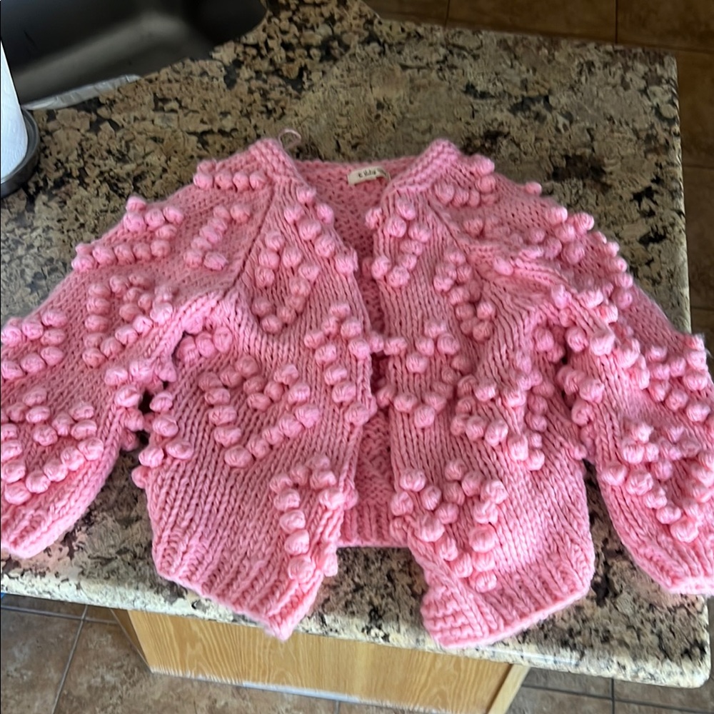 The Vintage Shop Pink Textured Knit Jacket
